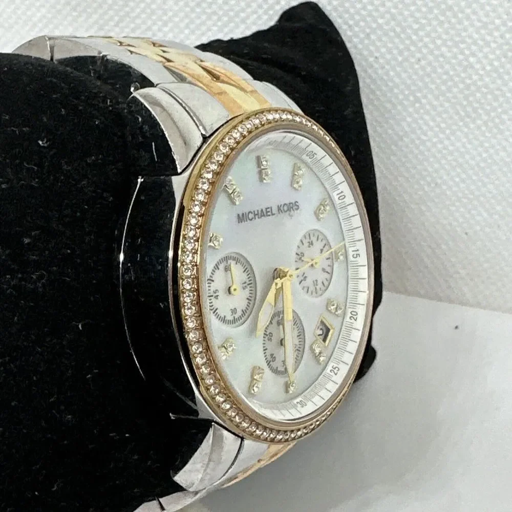 Michael Kors Ritz MK5650 Women Tri-Tone Stainless Steel Analog Dial Watch NUL55
